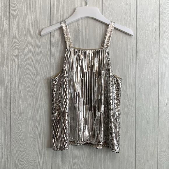 Maeve Gold Metallic Tank Size Small - Picture 1 of 5